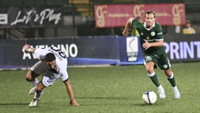 Gabriele Gori in azione con l'Avellino